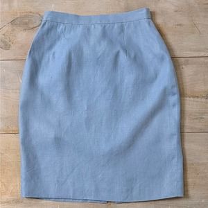 Unbranded Sky Blue Knee Length Linen Skirt Size 6